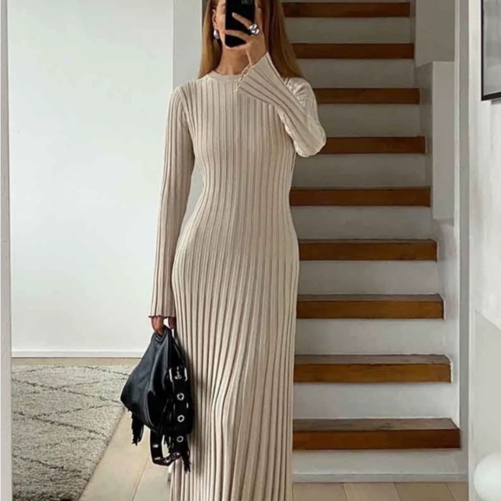 DISSH - ADA STONE LONG SLEEVE MIDI DRESS XS